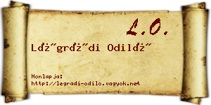 Légrádi Odiló névjegykártya